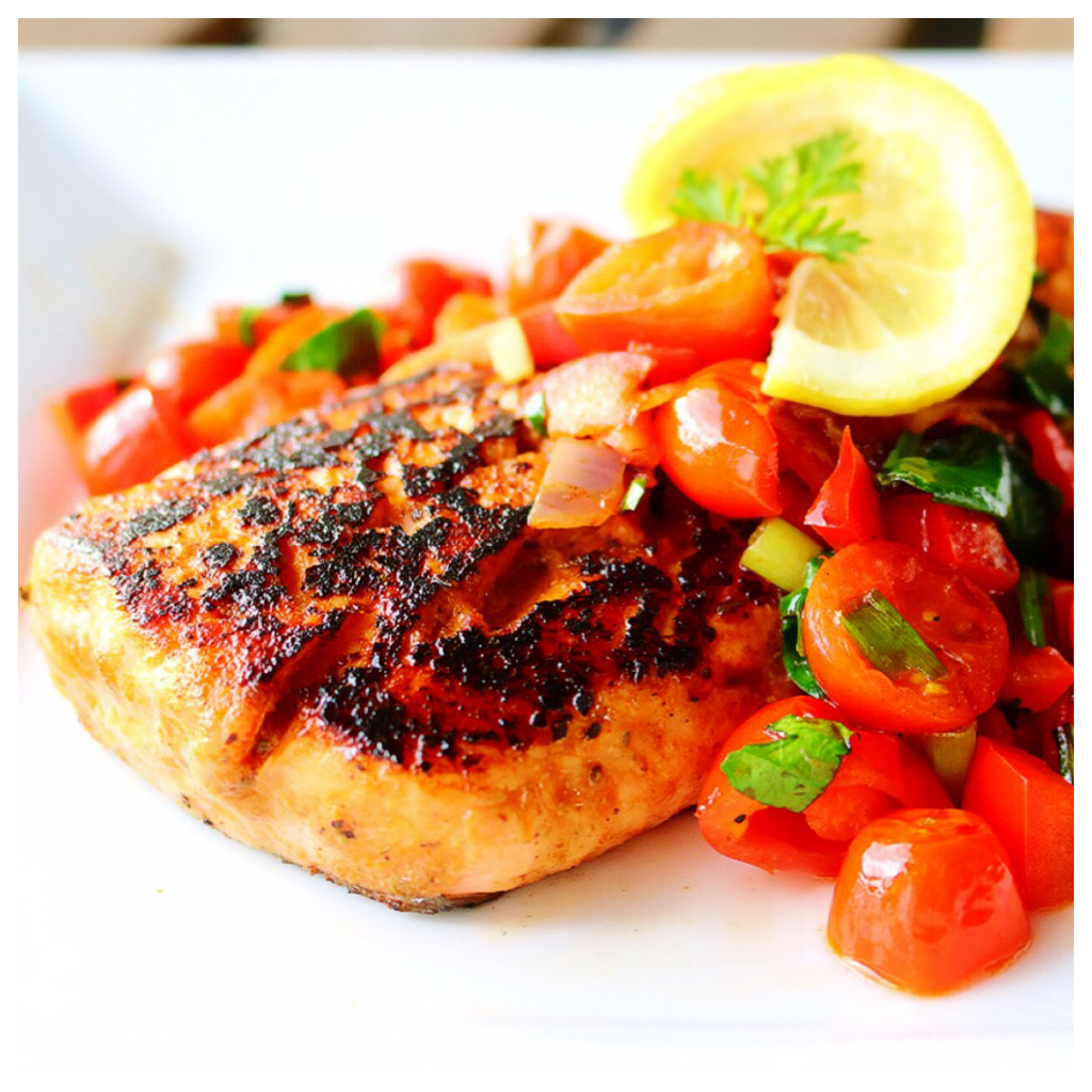 PAN SEARED SALMON WITH TOMATO SALSA - My Digital Kitchen